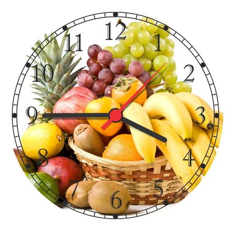 Imagem de Relógio De Parede Frutas Cozinhas Gourmet Interior