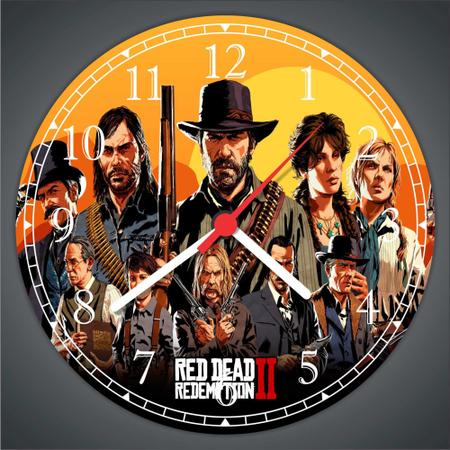 Imagem de Relógio De Parede Game Red Dead Redemption Jogos Quartz Tamanho 40 Cm RC006