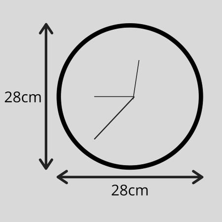 Imagem de Relógio de Parede Geométrico Branco e Cinza com Ponteiros Preto 28cm