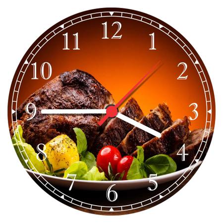 Imagem de Relógio De Parede Gourmet Churrasco Carnes Churrascaria Restaurantes Quartz Tamanho 40 Cm RC023