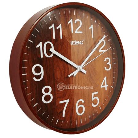 Imagem de Relógio de Parede Grande 30cm Analógico Redondo e Decorativo LE8111