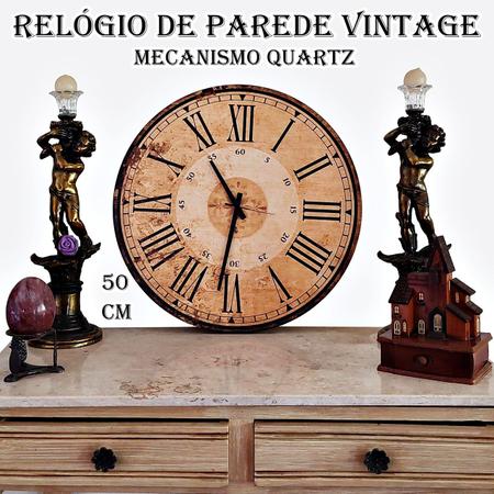 Imagem de Relógio De Parede Grande 50cm Relógio Parede Antigo Vintage