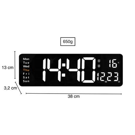 Imagem de Relógio de Parede Grande Digital Led Termometro Alarme Calendário