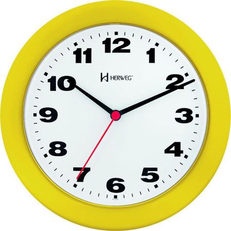Imagem de Relógio de Parede - Herweg - 21cm - Amarelo - 6103268