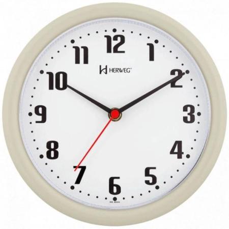 Imagem de Relógio de Parede Herweg 6102-032 Quartz Redondo 22cm Marfim