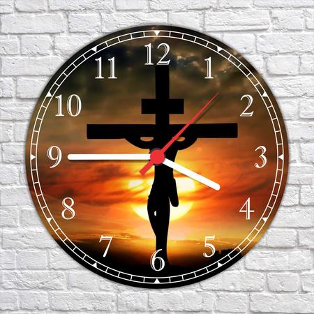 Imagem de Relógio De Parede Jesus Cruz Religiosidade Cristo