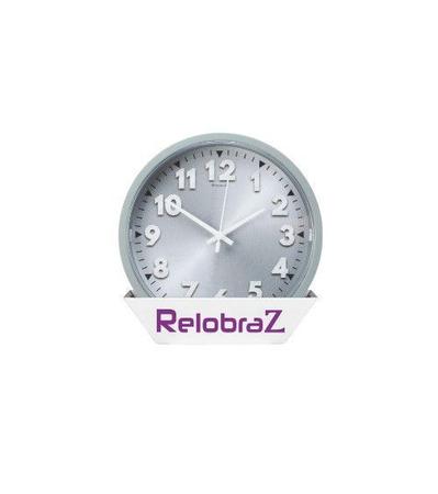 Imagem de Relógio de Parede Kairós 21 cm Cinza Claro
