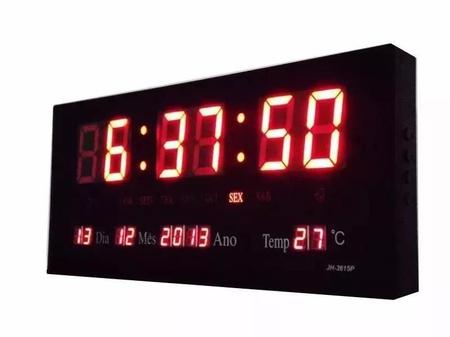 Imagem de Relógio De Parede Led Digital Grande Termômetro 46cmx22cm