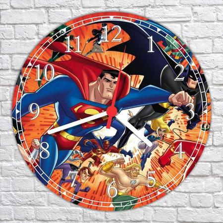 Imagem de Relógio De Parede Liga Da Justiça Super Heróis Geek Nerd Decoração Quartz
