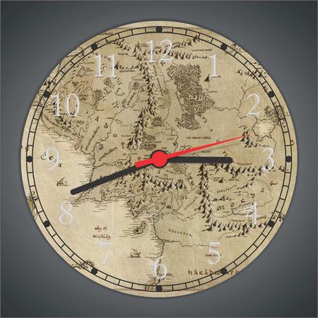 Imagem de Relógio De Parede Mapa Senhor Dos Anéis Middle Earth