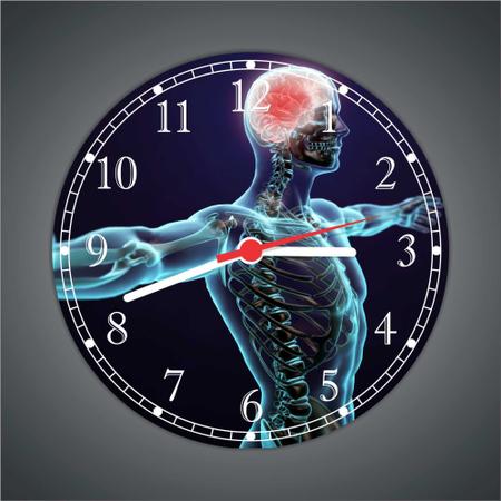 Imagem de Relógio De Parede Medicina Corpo Humano Fisiologia Consultórios Salas Quartz Tamanho 40 Cm RC001