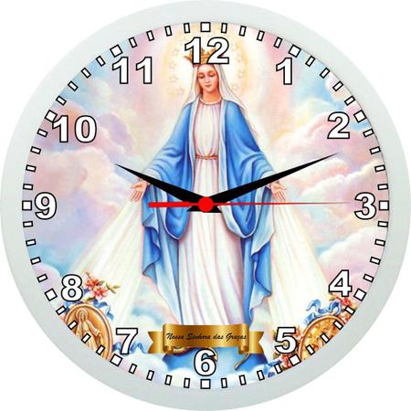 Imagem de Relógio De Parede Nossa Senhora das Graças - Santos Católicos - 24cm