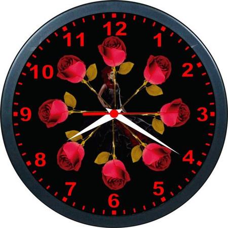 Imagem de Relógio De Parede Personalizado Pombo Gira Rosas -class 24cm