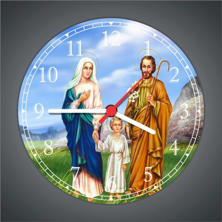 Imagem de Relógio De Parede Quartz Católico Religioso Jesus Cristo José Virgem Maria Tamanho 40 Cm RC009