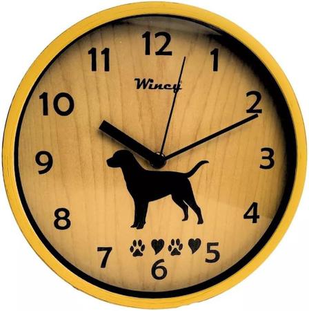 Imagem de Relógio de Parede Redondo animais Cão - Wincy