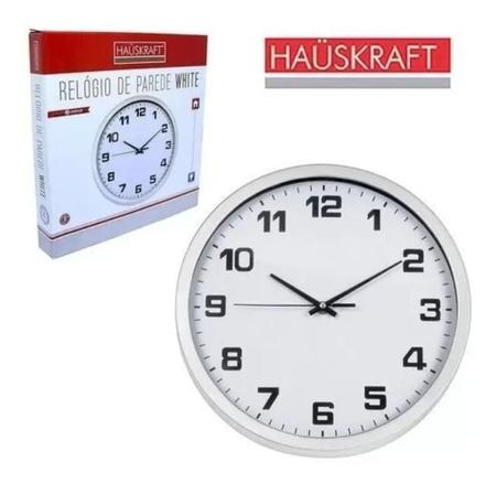 Imagem de Relógio de Parede Redondo Decorativo Grande 30cm Ponteiro Silencioso Quartz Decoração para Cozinha Sala Casa ou Escritório