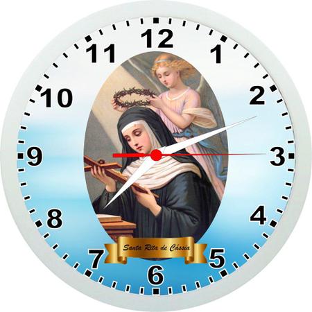 Imagem de Relógio De Parede Santa Rita de Cássia Santos Católicos 24cm