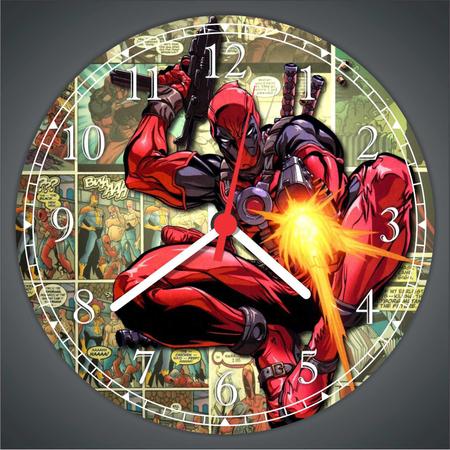 Imagem de Relógio De Parede Super Heróis Deadpool Grande Gg 50 Cm 01