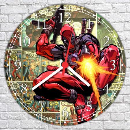 Imagem de Relógio De Parede Super Heróis Deadpool Grande Gg 50 Cm 01