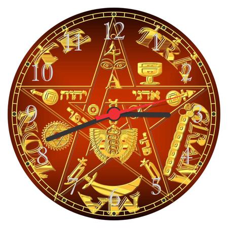 Imagem de Relógio De Parede Tetragrammaton Pentagrama Salas Decorações