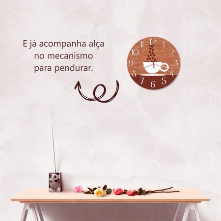 Imagem de Relogio de Parede Xicara Cafe Decorativo Cozinha Sala Presente Decoração 30cm