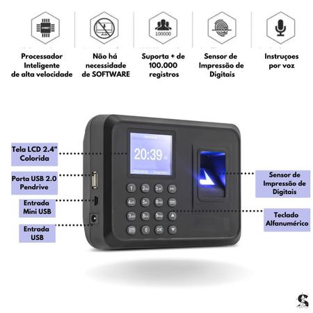 Relógio De Ponto Biométrico Eletrônico Digital Para Empresa - Outros itens  para comércio e escritório - Setor Garavelo, Aparecida de Goiânia  1162662691