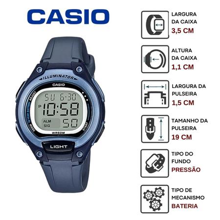 Imagem de Relógio De Pulso Casio Digital Infantil Esportivo Prova Dágua Rosa Azul Cinza e Preto