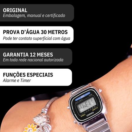 Imagem de Relógio de Pulso Casio Feminino Vintage Prata Mini LA670WA-1DF