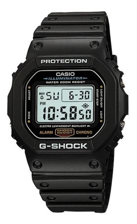 Imagem de Relógio de Pulso Casio G-Shock Robusto Masculino Digital Preto Esportivo Prova dágua 20 ATM Resistência á Choques Esportivoi DW-5600E-1VDF