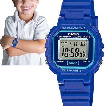 Imagem de Relógio de Pulso Casio Infantil Digital Standard Azul Pequeno Alarme Luz Led Original LA-20WH-2ADF