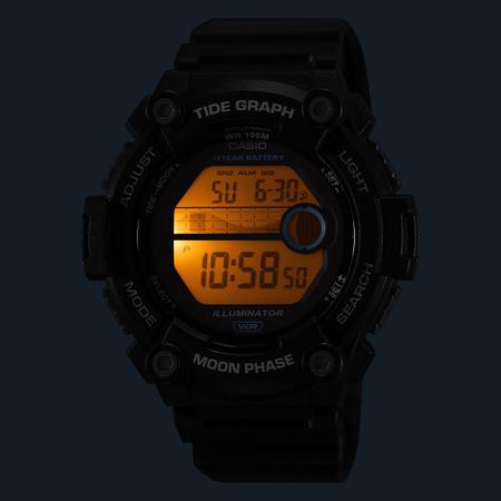 Imagem de Relógio de Pulso Casio Masculino Digital Esportivo 3 Alarmes Tabua de Mares Surf com 10 anos de Bateria Original Azul Grafite Preto WS-1300H