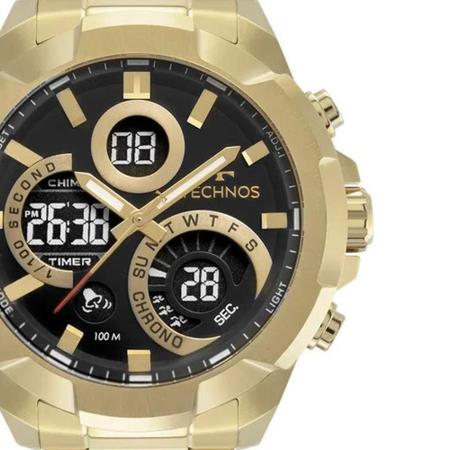 Imagem de Relógio de Pulso Technos Grande Masculino Dourado Digiana Analógico e Digital Luxo W23721AAA/1P