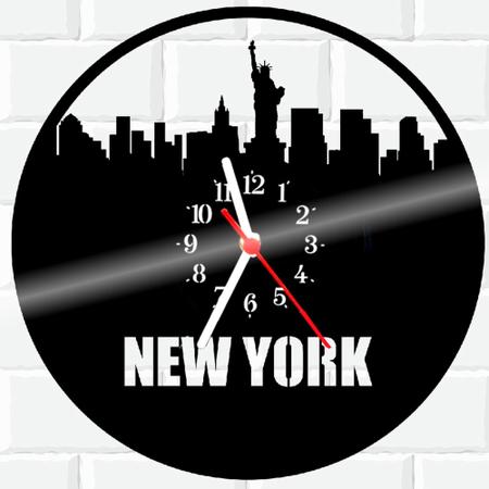 Imagem de Relógio De Vinil Disco Lp Parede  Nova Iorque New York