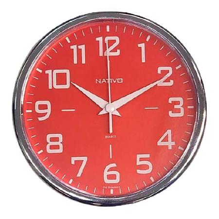 Imagem de Relógio Decorativo De Parede Moderno Chromo Vermelho