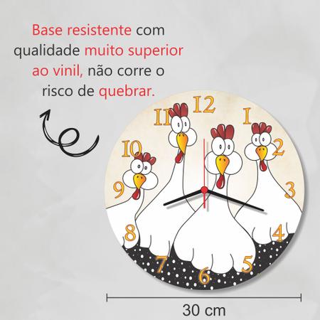 Imagem de Relogio Decorativo Parede Galinha Angola Cozinha Sala Fofo Enfeite Presente 30cm