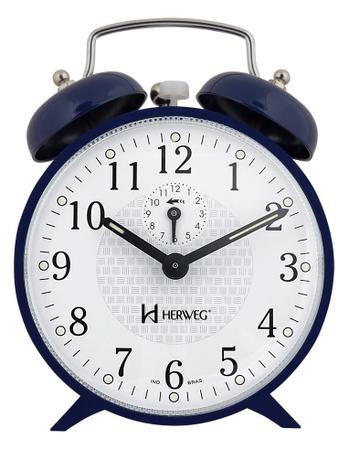 Imagem de Relógio Despertador A Cordas Azul Campainha Forte Herweg