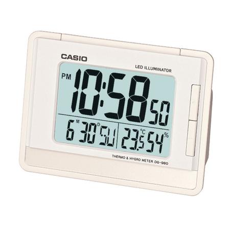 Imagem de Relógio despertador digital Casio c/ calendário e termômetro DQ-980-7DF