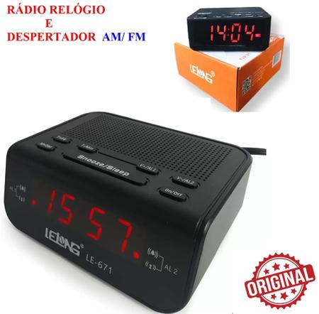Imagem de Relógio Despertador Digital Elétrico Mesa Radio Am Fm Alarme