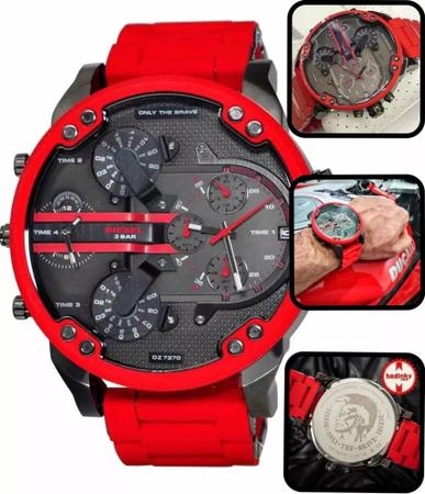 Relógio Diesel Masculino Dz7370 Vermelho c/ Card, Manual, NotaF Imagem de Relógio Diesel Masculino Dz7370 Vermelho c/ Card, Manual, NotaF