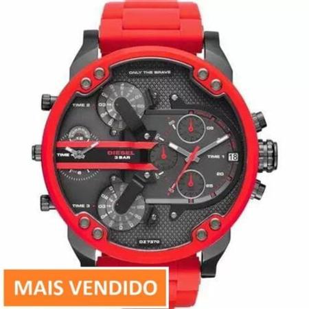 Relógio Diesel Masculino Dz7370 Vermelho c/ Card, Manual, NotaF Imagem de Relógio Diesel Masculino Dz7370 Vermelho c/ Card, Manual, NotaF