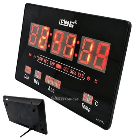 Imagem de Relógio Digital Alarme Calendário Termômetro LE2132