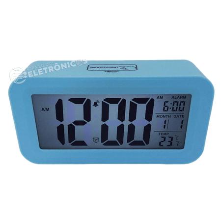 Imagem de Relógio Digital Despertador, Calendário e Temperatura Iluminação Touch ZB4001