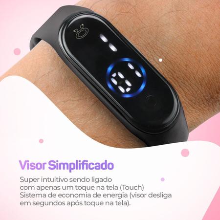 Imagem de Relogio digital feminino led prova dagua silicone preto moda qualidade premium sportivo