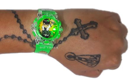 Relógio BEN10 digital verde com luzes E musica infantil