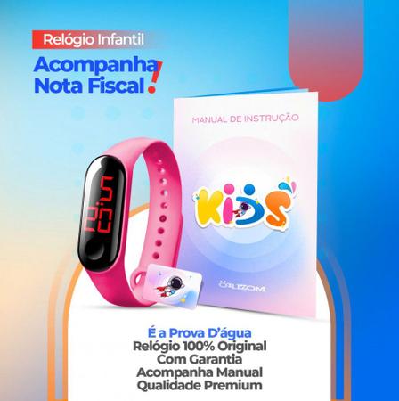 Imagem de Relógio Digital Infantil Bracelete prova d agua Rosa Criança