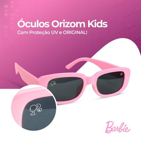Imagem de relogio digital + infantil rosa barbie + oculos sol + caixa original silicone menina alarme data