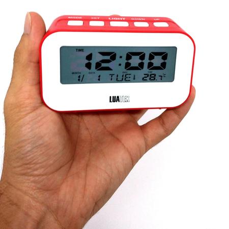 Imagem de Relógio Digital LCD LED Iluminado Despertador Calendário ZB2005