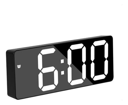 Imagem de Relogio Digital Led LCD Brilha Portatil Cabeceira Mesa Espelhado Hora Despertador Alarme