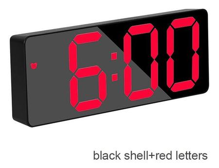 Imagem de Relogio Digital Led LCD Brilha Portatil Cabeceira Mesa Espelhado Hora Despertador Alarme