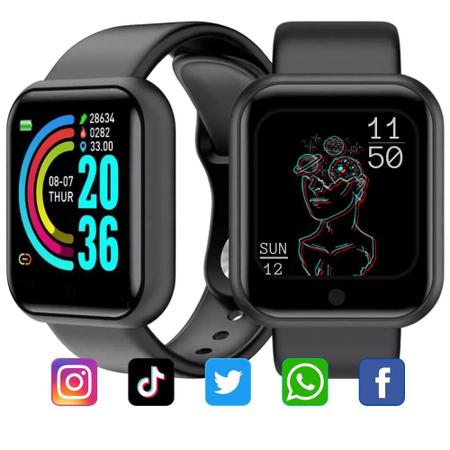 Relógio Smart Watch Digital D20 Masculino / Feminino + Fone S/fio - 01Smart  - Smartwatch e Acessórios - Magazine Luiza